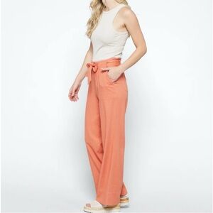 WIDE LEG UTILITY PANT Peach Sz Large NWT Mason & Bell